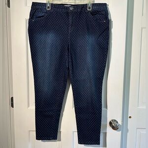 🌼Wit & Wisdom Ab Solution Skinny Jeans Dark Wash with Dots size 20w Ankle